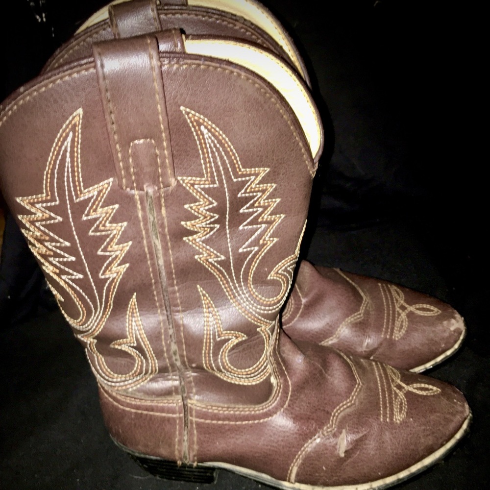 Brown cowboy boots
